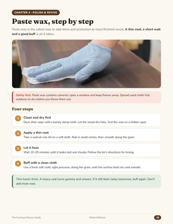 Page: Paste wax, step by step